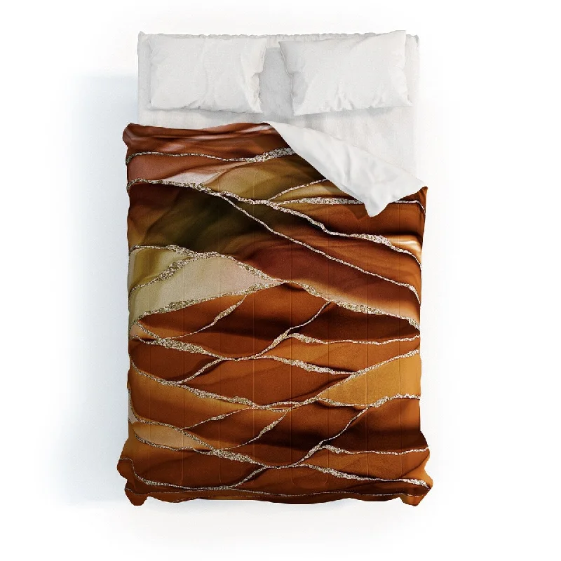 Utart Desert Hot Copper Marble Landscapes Made To Order Full Comforter