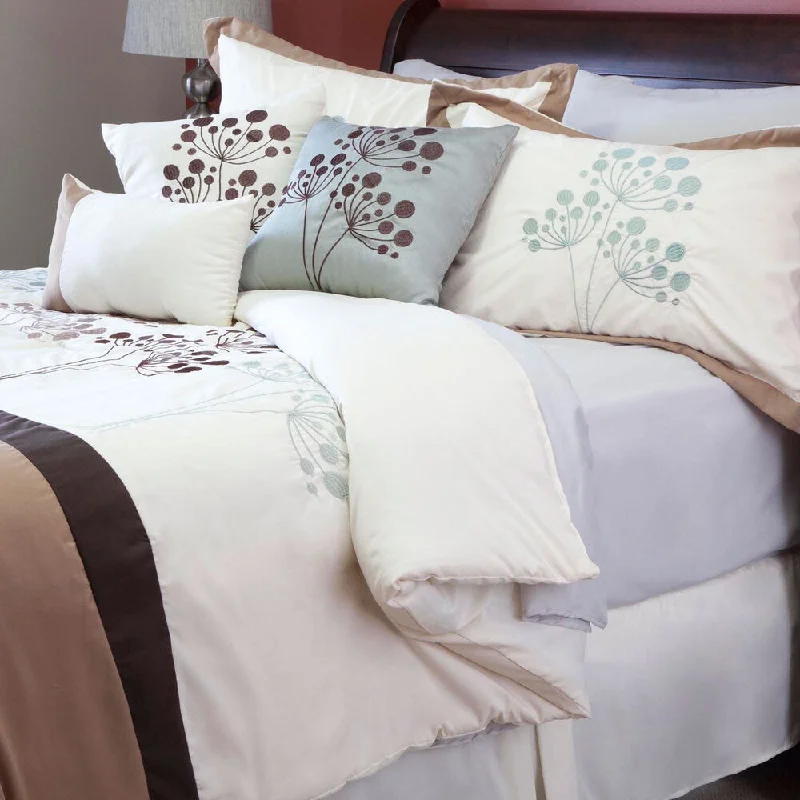 Windsor Home Brooke 7 Piece Embroidered Comforter Set - Multi-color